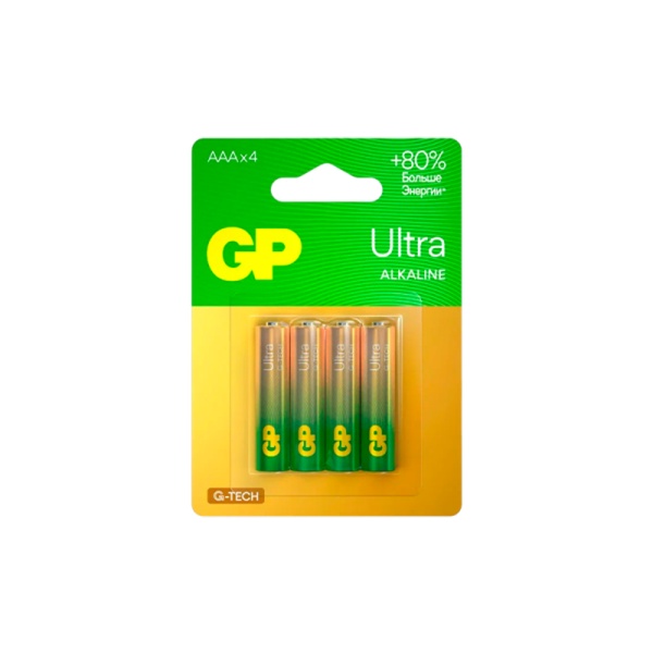 Батарейкa алкалиновая GP Ultra new, AAA, 4 шт.